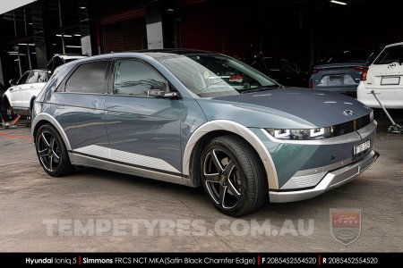 20x8.5 Simmons FR-CS Satin Black Chamfer Edge NCT on Hyundai Ioniq 5