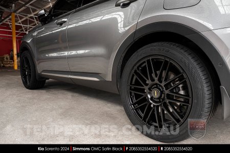20x8.5 20x10 Simmons OMC Satin Black on Kia Sorento