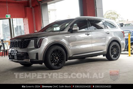 20x8.5 20x10 Simmons OMC Satin Black on Kia Sorento