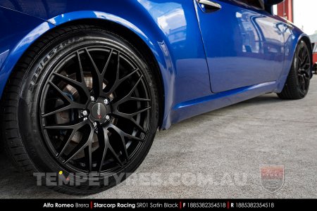 18x8.5 Starcorp Racing SR01 Satin Black on Alfa Romeo Brera