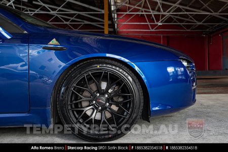 18x8.5 Starcorp Racing SR01 Satin Black on Alfa Romeo Brera