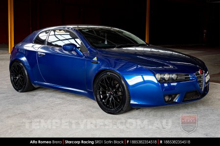 18x8.5 Starcorp Racing SR01 Satin Black on Alfa Romeo Brera