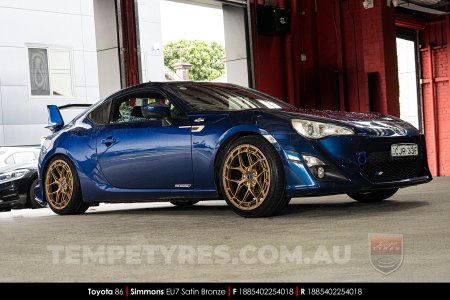 18x8.5 Simmons EU7 Satin Bronze on Toyota 86
