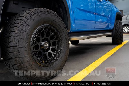 17x9.0 Simmons Rugged Extreme Satin Black on VW Amarok