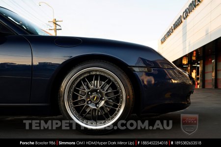 18x8.5 18x9.5 Simmons OM-1 Hyper Dark on Porsche Boxster