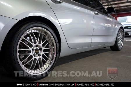 20x8.5 20x9.5 Simmons OM-1 Silver on BMW 5 Series