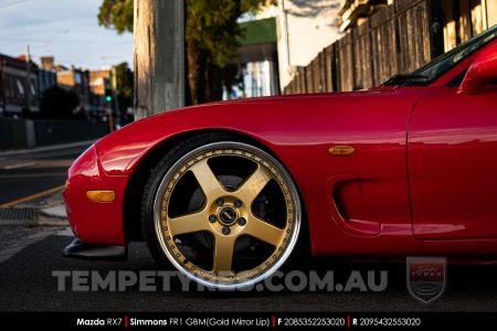 20x8.5 20x9.5 Simmons FR-1 Gold on Mazda RX7