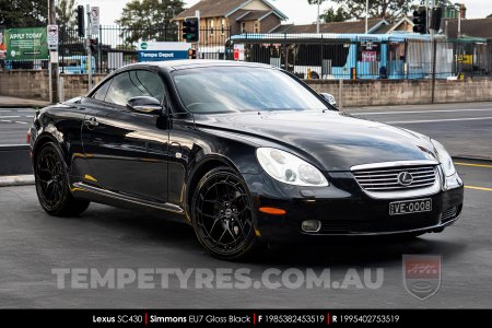 19x8.5 19x9.5 Simmons EU7 Gloss Black on Lexus SC
