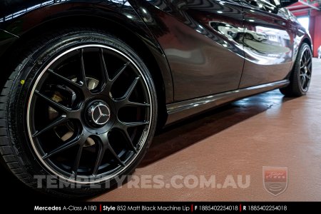 18x8.5 Style 852 Matt Black Machined Lip on Mercedes A-Class