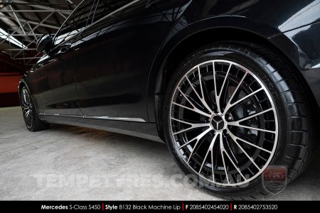 20x8.5 20x9.5 Style 8132 Black Machine Face on Mercedes S-Class