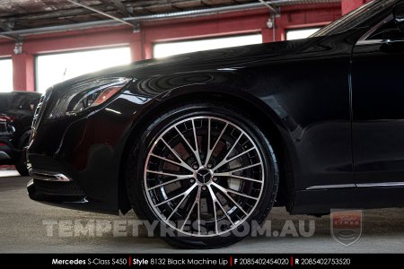 20x8.5 20x9.5 Style 8132 Black Machine Face on Mercedes S-Class