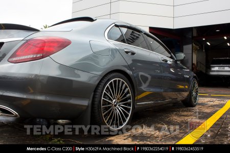 19x8.0 19x9.0 Style H3062FA Machined Black on Mercedes C-Class