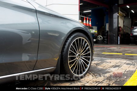 19x8.0 19x9.0 Style H3062FA Machined Black on Mercedes C-Class