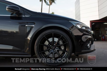 19x8.5 Starcorp Racing SR05 Satin Black on Renault Magane