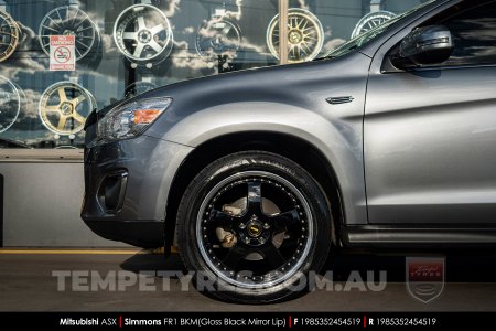 19x8.5 19x9.5 Simmons FR-1 Gloss Black on Mitsubishi ASX