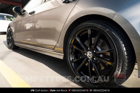 18x8.5 Style 664 Black on VW Golf