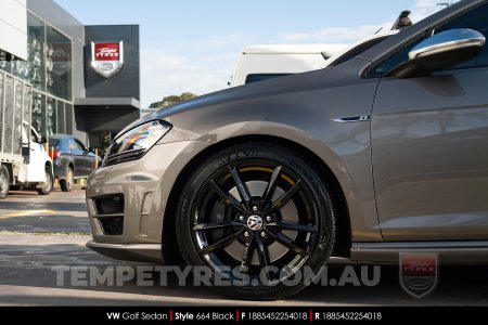 18x8.5 Style 664 Black on VW Golf