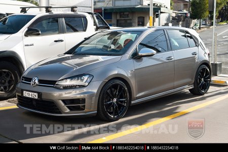 18x8.5 Style 664 Black on VW Golf