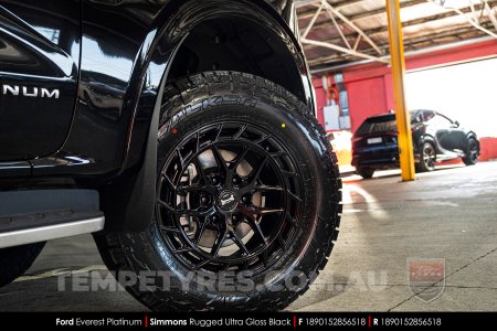 18x9.0 Simmons Rugged Ultra Gloss Black on Ford Everest