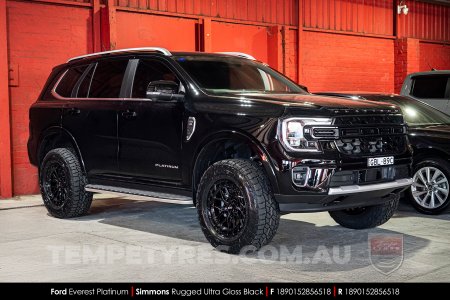18x9.0 Simmons Rugged Ultra Gloss Black on Ford Everest