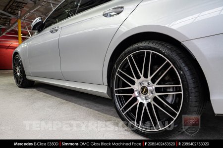 20x8.5 20x10 Simmons OMC Gloss Black Machined Face on Mercedes E-Class