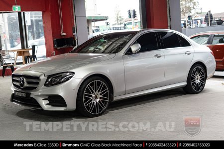 20x8.5 20x10 Simmons OMC Gloss Black Machined Face on Mercedes E-Class