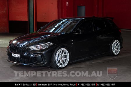 19x8.5 19x9.5 Simmons EU7 Silver Machined Face on BMW 1 Series