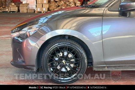 16x7.0 SC Racing XF201 Black on Mazda 2