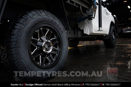 17x9.0 Grudge Offroad DEMON Milling Windows on Toyota Hilux