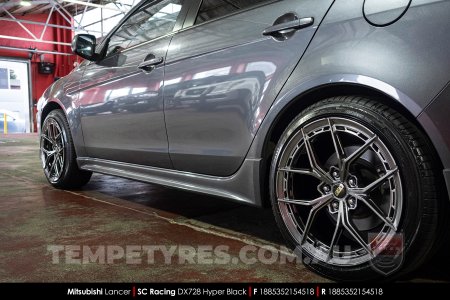 18x8.5 SC Racing DX728 Hyper Black on Mitsubishi Lancer