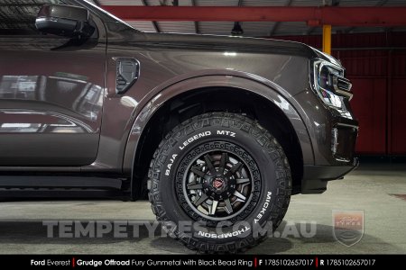 17x8.5 Grudge Offroad F1 Fury Matte Gunmetal on Ford Everest