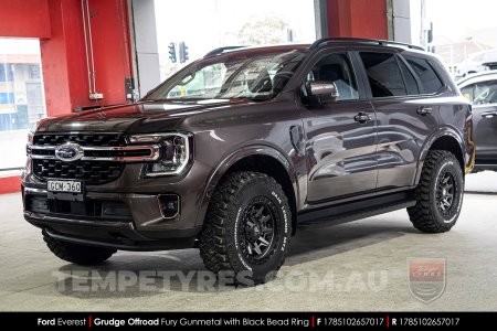 17x8.5 Grudge Offroad F1 Fury Matte Gunmetal on Ford Everest