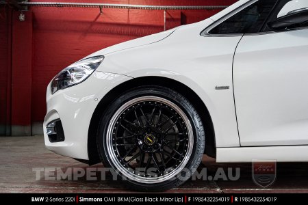 19x8.5 19x9.5 Simmons OM-1 Gloss Black on BMW 2 Series