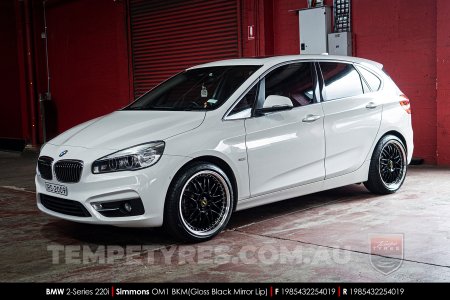 19x8.5 19x9.5 Simmons OM-1 Gloss Black on BMW 2 Series