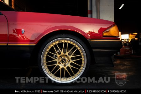 20x8.5 20x9.5 Simmons OM-1 Gold on Ford Fairmont