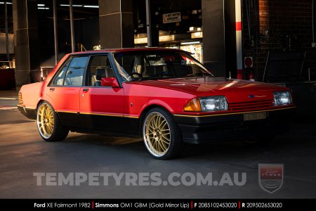 20x8.5 20x9.5 Simmons OM-1 Gold on Ford Fairmont