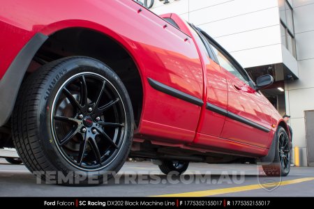17x7.5 SC Racing DX202 Black Machine Line on Ford Falcon