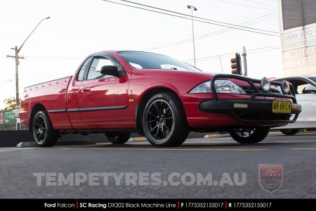 17x7.5 SC Racing DX202 Black Machine Line on Ford Falcon