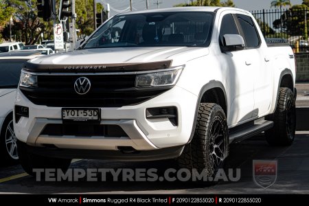 20x9.0 Simmons Rugged R4 Black Tinted on VW Amarok
