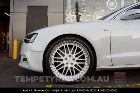 20x8.5 Simmons OM-1 White on Audi A5