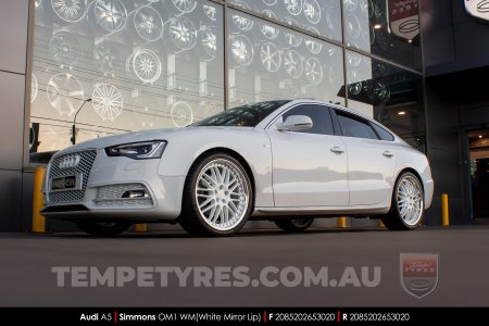 20x8.5 Simmons OM-1 White on Audi A5
