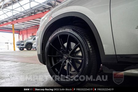 19x8.5 Starcorp Racing SR05 Satin Black on BMW X1