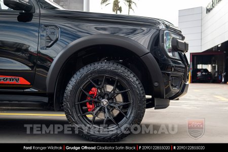 20x9.0 Grudge Offroad Gladiator Satin Black on Ford Ranger Wildtrak