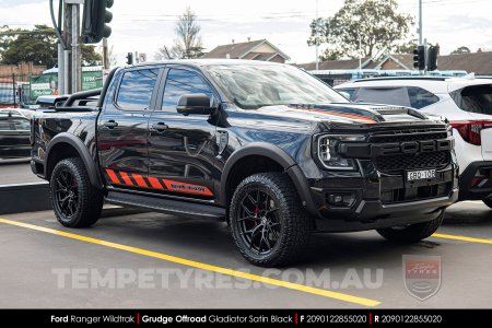 20x9.0 Grudge Offroad Gladiator Satin Black on Ford Ranger Wildtrak