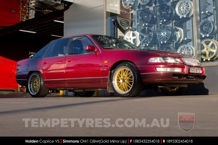18x8.5 Simmons OM-1 Gold on Holden Caprice