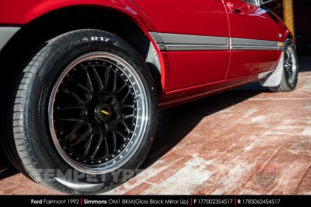 17x7.0 17x8.5 Simmons OM-1 Gloss Black on Ford Fairmont