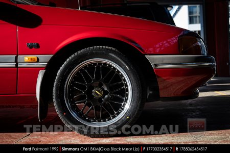 17x7.0 17x8.5 Simmons OM-1 Gloss Black on Ford Fairmont