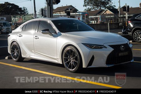 19x8.5 SC Racing XF066 Hyper Black on Lexus IS