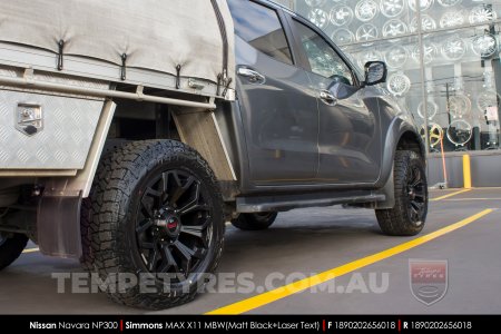 18x9.0 Simmons MAX X11 MBW on Nissan Navara NP300