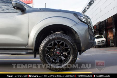 18x9.0 Simmons MAX X11 MBW on Nissan Navara NP300